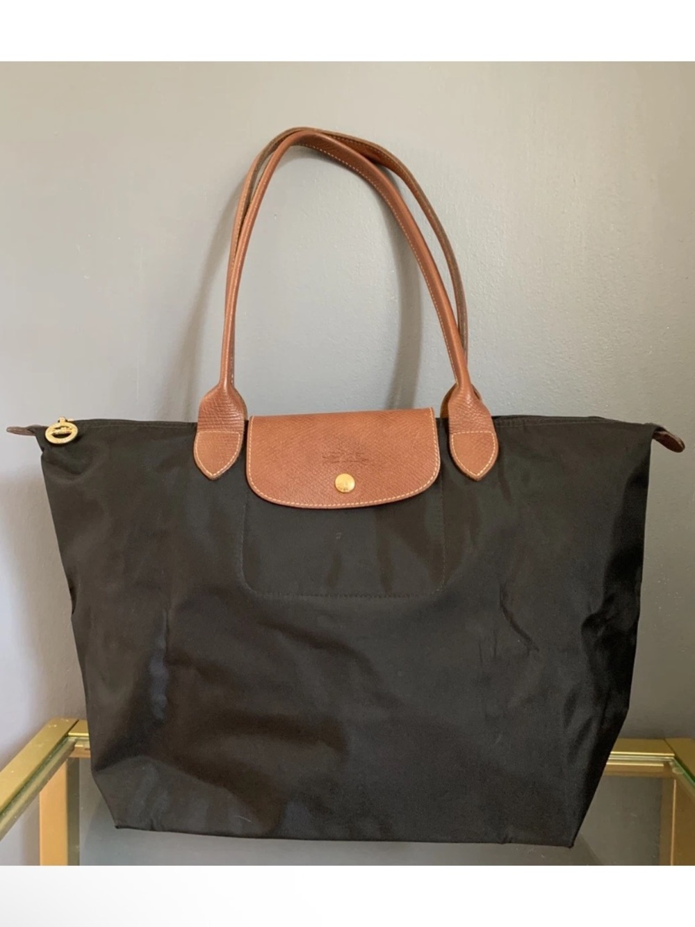Longchamp Le Pliage Large Black Shopping Tote - Modele Depose